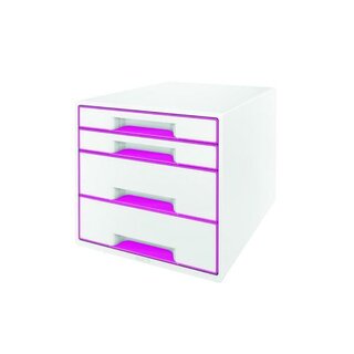 Schubladenbox Leitz 5213 WOW, 4 Schubladen, weiß/pink