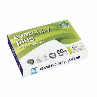 Kopierpapier Recycling Evercopy Plus 50048, A4, 80g, 95er-Weie, 500 Blatt