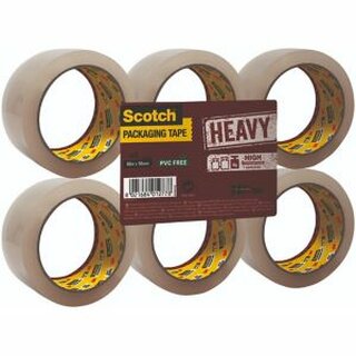 Scotch S.Heavy Verpackungsklebeband transp. 50mm x 66 m. 6 Stck
