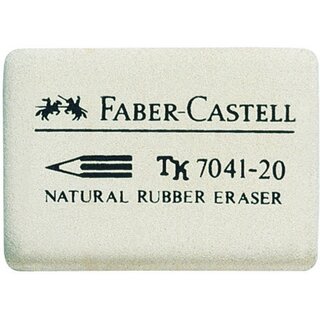 FABER-CASTELL Radierer 7041-20 184120, Naturkautschuk, 40 x 27 x 13 mm, wei