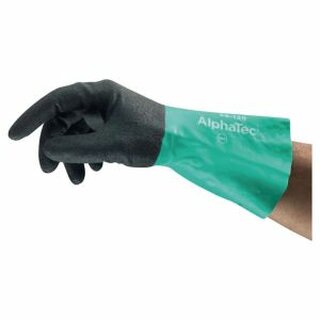 Chemikalienschutzhandschuhe Ansell AlphaTec 58-128, ergonomisch, Gr. 7, trkis