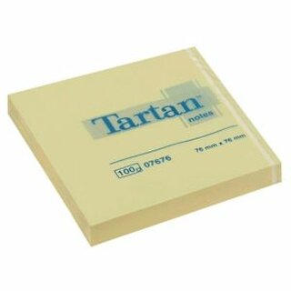 Haftnotizen Tartan 007676, 76 x 76 mm, 100 Blatt, gelb, 12 Stck
