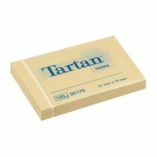 Haftnotizen Tartan 005176, 51 x 76 mm, 100 Blatt, gelb, 12 Stck