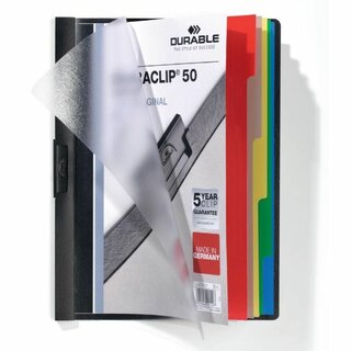 Klemmmappe Durable Duraclip 2234, A4, Fassungsvermögen:...