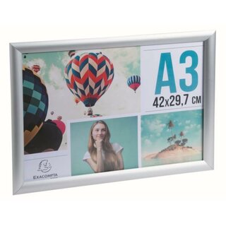 Exacompta Wandplakatrahmen 8394358D, für DIN A3, Alu, silber