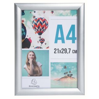 Exacompta Wandplakatrahmen 8494358D, für DIN A4, Alu, silber