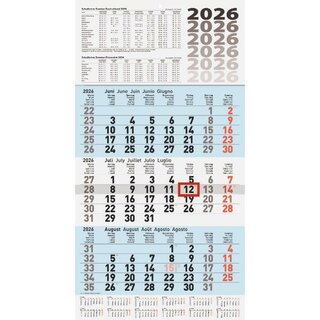 Brunnen 3-Monatskalender 1070210316, 30 x 55,5cm, blau...