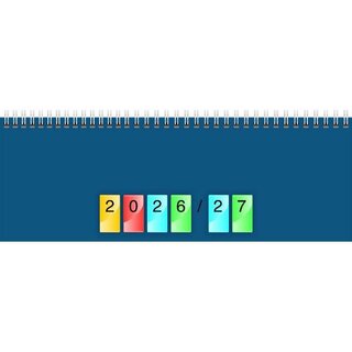 Brunnen Tischquerkalender 1077140996 DATAline, 1W/1S, 29,7 x 10,5cm, blau, 2027
