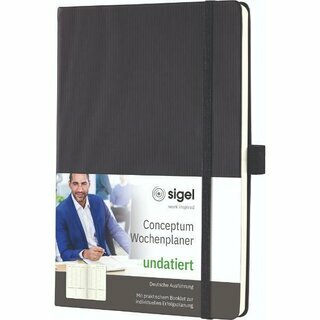 Sigel Buchkalender CO700 Conceptum, jahresunabhngig, 1W/2S, Hardcover, A5, 2026