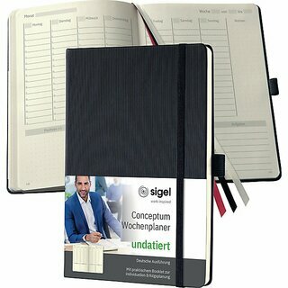 Sigel Buchkalender CO700 Conceptum, jahresunabhngig, 1W/2S, Hardcover, A5, 2026
