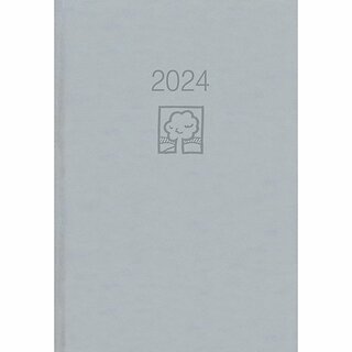 Zettler Buchkalender 876 Recycling, 1 Tag auf 1 Seite, Hardcover, A5, grau, 2027