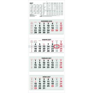 Zettler 4-Monatskalender 964, 33 x 80cm, schwarz/rot, 2027