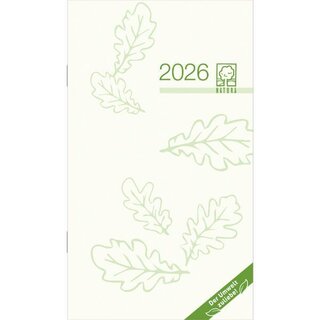 Zettler Taschenkalender 520 Recycling, 1M/2S, Softcover, 9,5x17cm, schwarz, 2026