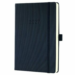 Sigel Buchkalender C2610, Conceptum, 1T/1S, Hardcover, A5, schwarz, 2027