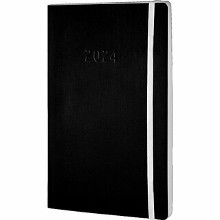 Chronobook Buchkalender 50926, 1W/2S, 13,5 x 21cm (A5), Softcover, schwarz, 2026