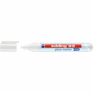 Edding Glasmarker 95, Rundspitze, 1,5-3 mm, weiß 1 Stück