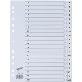 Register, PP, 0,12mm, A-Z, Euroloch., A4, 20Bl., wei