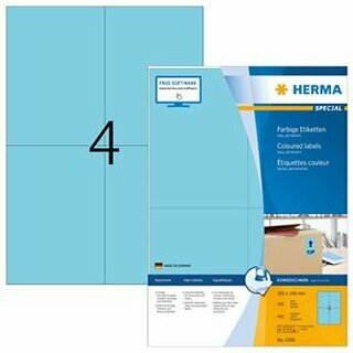 Etiketten Herma 4398, 105 x 148mm (LxB), blau, 400 Stck