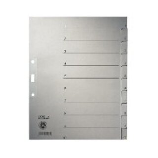 Register Leitz 1232, 1-10, A4, aus Papier, 10 Blatt, grau