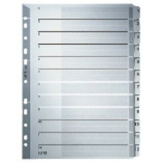 Register Leitz 4325, 1-12, A4, aus Karton, 12 Blatt, weiß