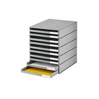 Schubladenbox Styro 23102-85, styroval, 10 Schubladen, fr DIN A4-C4, grau/grau