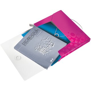 Dokumentenbox WOW, PP, Gummizugverschluss, A4, pink,...