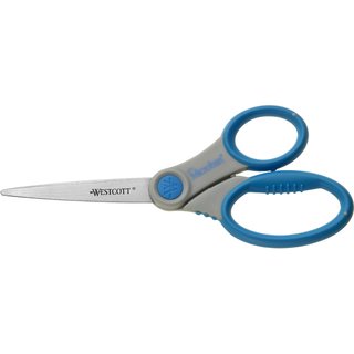 Schere, Microban, ergonomischer Griff, Softgrip, blaugrau, L: 18 cm