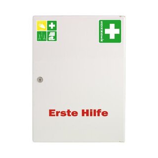 Erste-Hilfe-Schrank BERLIN, gefllt, Inhalt: DIN 13157, 31,5 x 15 x 42,9cm, wei