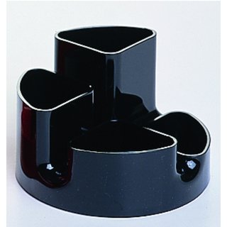 Köcher circle-butler, Kst., rund, 145x90mm, 4 Fächer, sw
