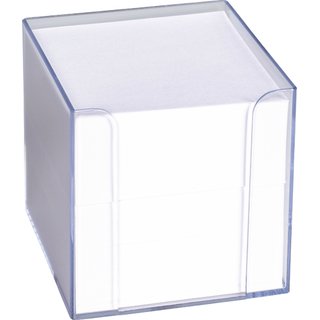 Zettelbox, 700 Blatt, gefllt, Kunststoff, fr: 9 x 9 cm, transparent