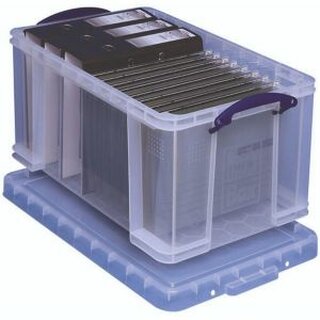 Ablagebox ReallyUseful 48C, aus PP, Mae: 610 x 400 x 315 mm, blau/transparent