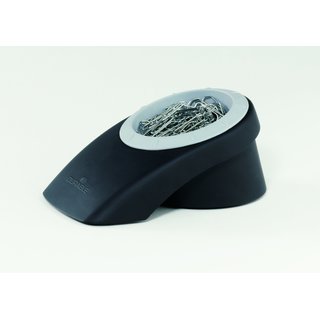 Klammernspender Clip Box, gefüllt, Keilform, 63x144x92mm, sw