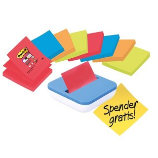 Z-Notes-Spender Post-it Super Sticky VAL-B8P, 1 Spender, inkl. 8 Blcke