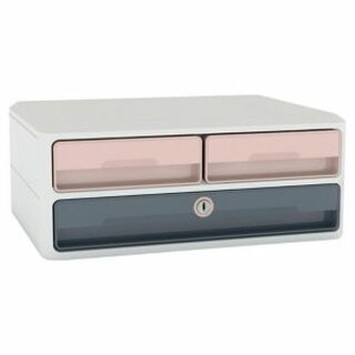 CEP Schubladenbox 9-021S, MOOV UP, 3 Schubladen, grau/pink