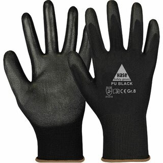 HASE Handschuh PU Black, Größe 7, PE/PU, schwarz