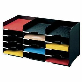 Paperflow Horizontaler Organizer 531.01, stapelbar, 15 Fcher, A4, schwarz
