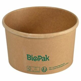 Biopak Bowl Schssel Ronda - mittel - braun - 550ml - 50 Stck