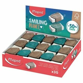 Maped Radierer 112521FM SMILING PLANET, farbig sortiert, 30 Stck