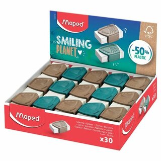 Maped Radierer 112521FM SMILING PLANET, farbig sortiert, 30 Stck