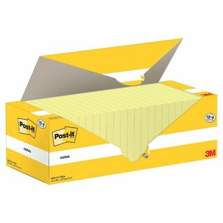 Post-It Notes 655-VP24, 127 x 76 mm, PEFC, 100 Blatt, gelb, 24 Stck