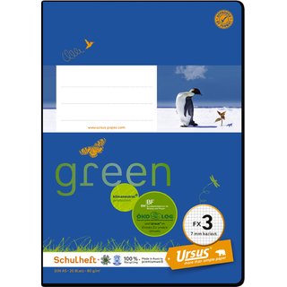 Schulheft, FX3, kariert 7 mm, A5, 80 g/m², 20 Blatt