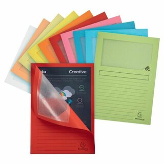 Exacompta Fenstermappen 50150E, plastikfrei, 22x31mm, sortiert, 100 Stck