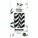 Cheekypanda Strohhalme - schwarz gemustert - 250 Stck