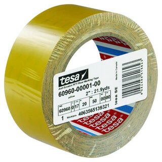 tesa Anti-Kratz-PET-Bodenmarkierungsband, 20 m x 50 mm, gelb