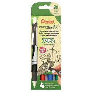 Pentel - Kugelschreiber - BL77E - nachfllbar - 0,35mm - 4farbig - 4 Stck