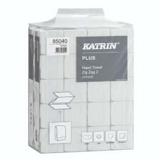 KATRIN Papierhandtuch Plus Zig Zag 2 85040, 2l., V-Falz, wei, 20 x 200 Stck