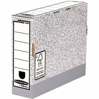 Archivbox Fellowes 108001 Bankers Box, Mae: 32,7 x 8,5 x 26,5 cm, grau