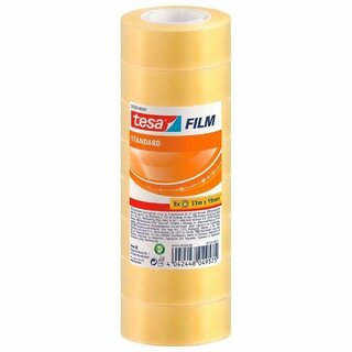 Tesa 57207 Tesafilm 19x33m Transparent, 8 Stck