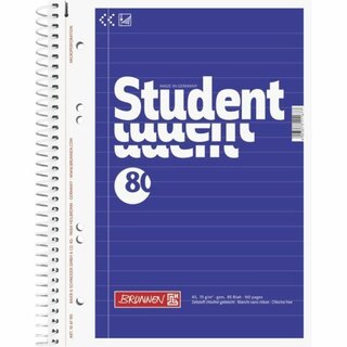 Collegeblock Brunnen 1067951, A5, liniert, 70g, 6fach gelocht, 80 Blatt