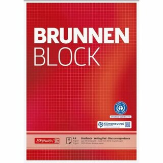 Brunnen 105261801 Briefblock A4, Kariert, 50 Blatt